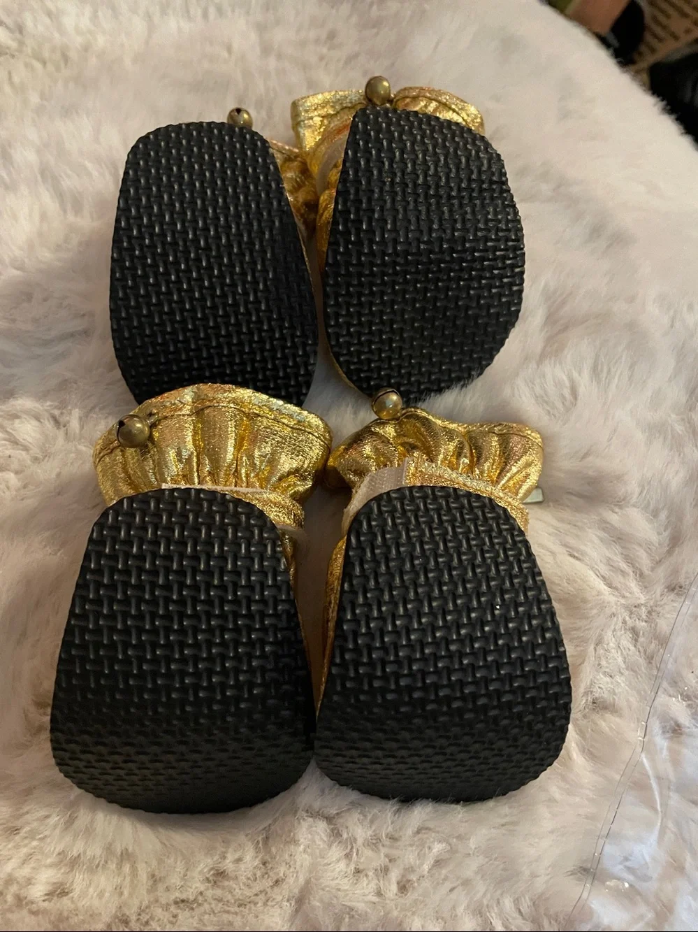 New- Metallic Gold Dog Boots with Front Zipper Large up to 30lbs